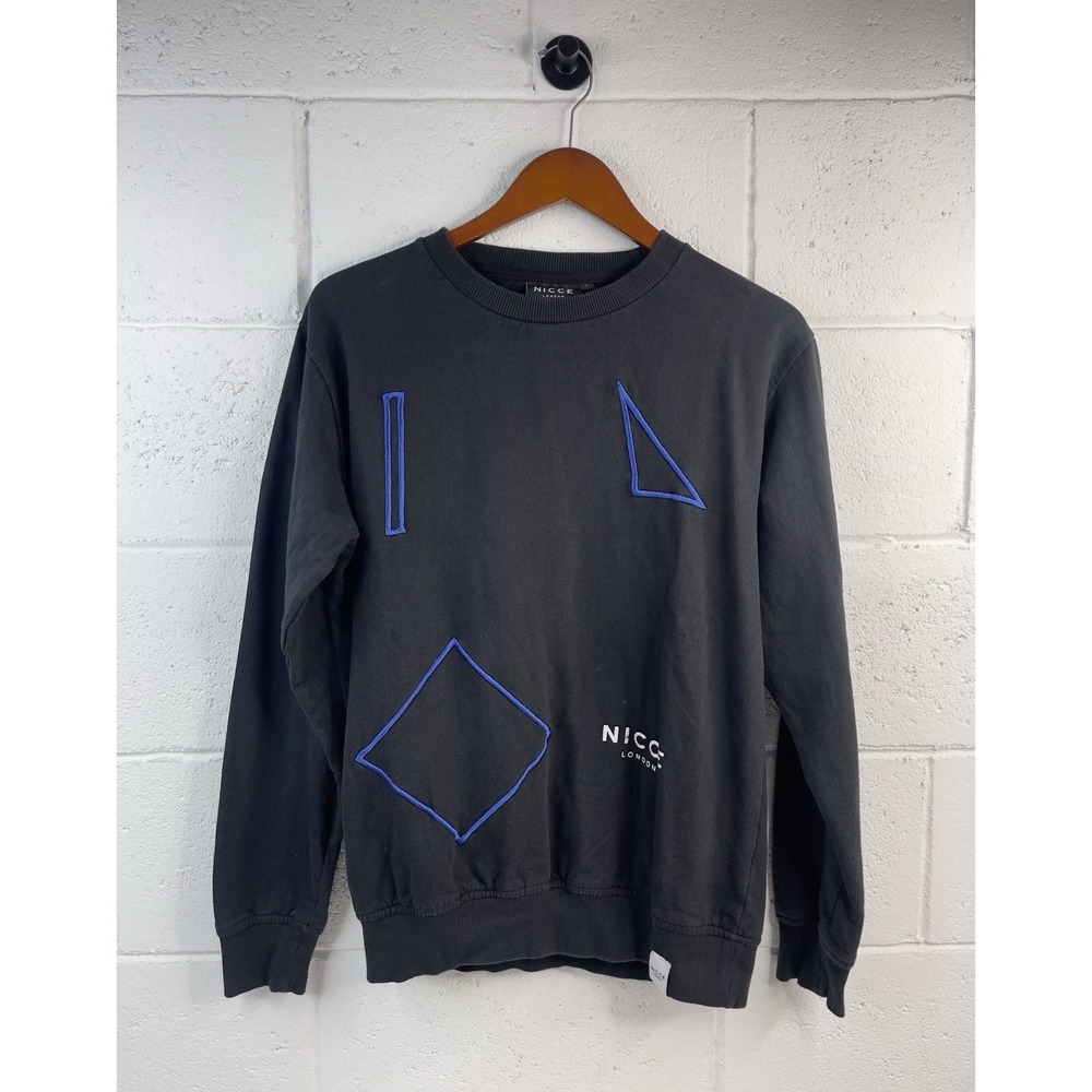 Men' London Nicce‎ Classic Black Crew Neck Sweater Size L